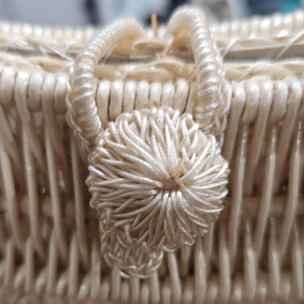 Chic Floral Embellished Woven Shoulder Bag - Picture 2 of 15